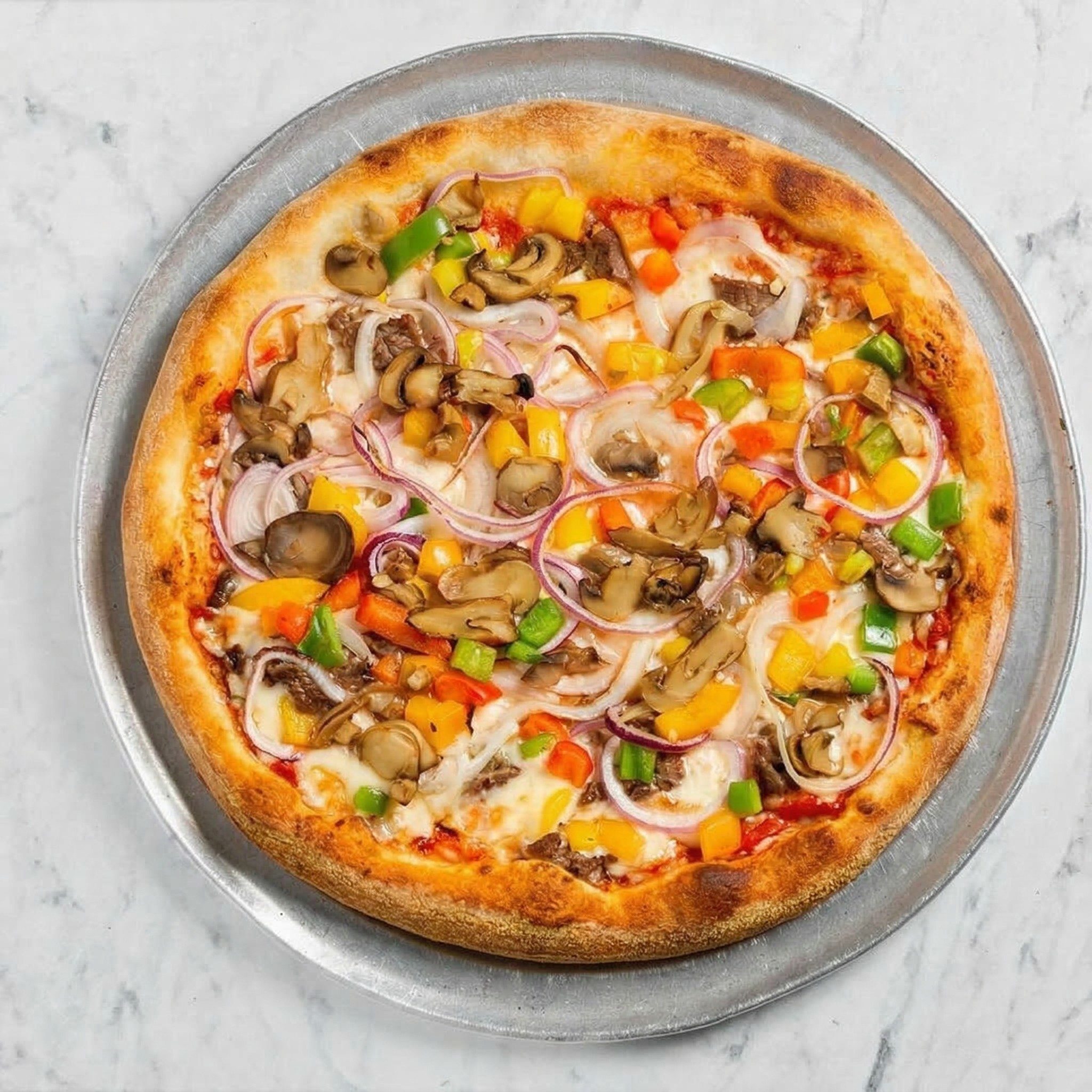 Steak & Cheese Pizza.