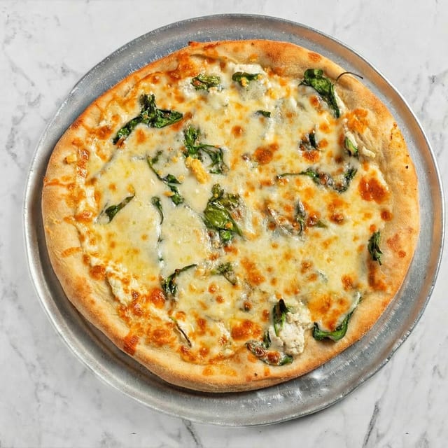 White Spinach Pizza.
