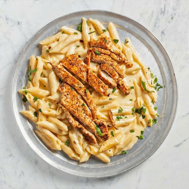 Blackened Chicken Alfredo.