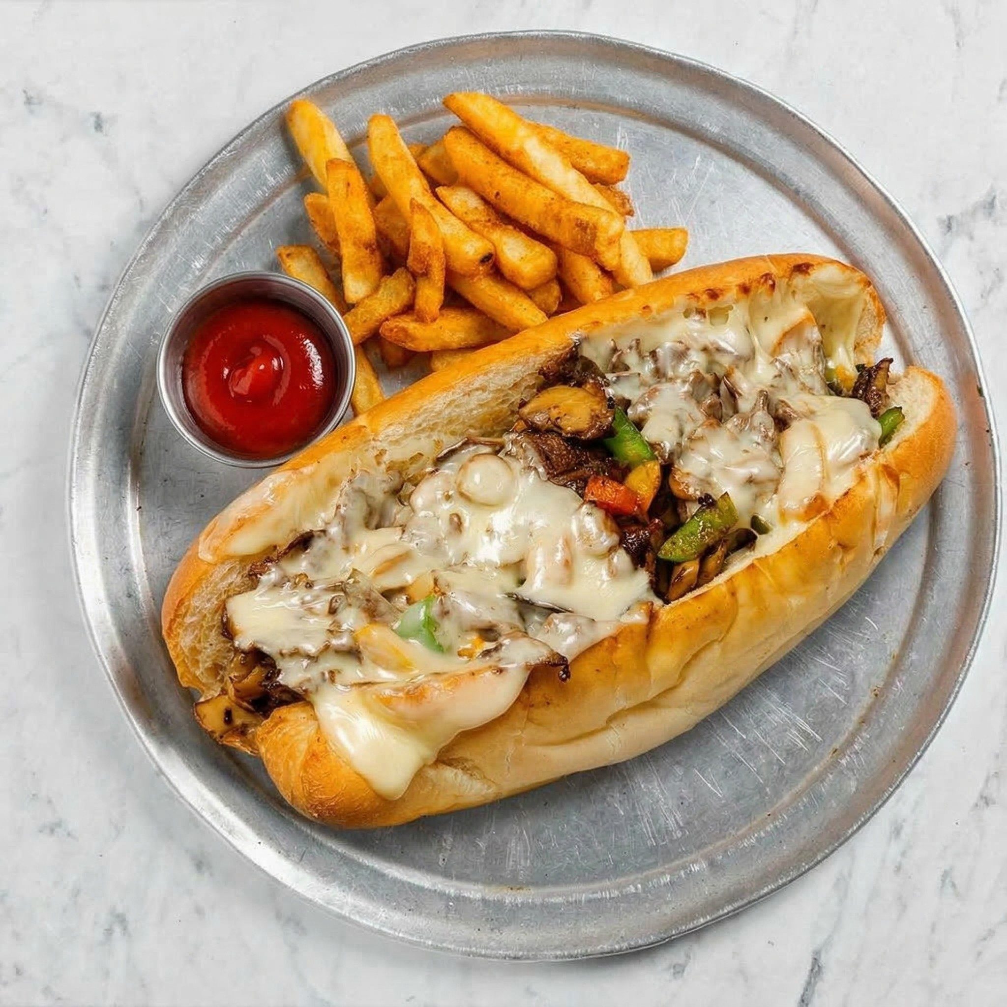 Steak Deluxe Hot Sub.