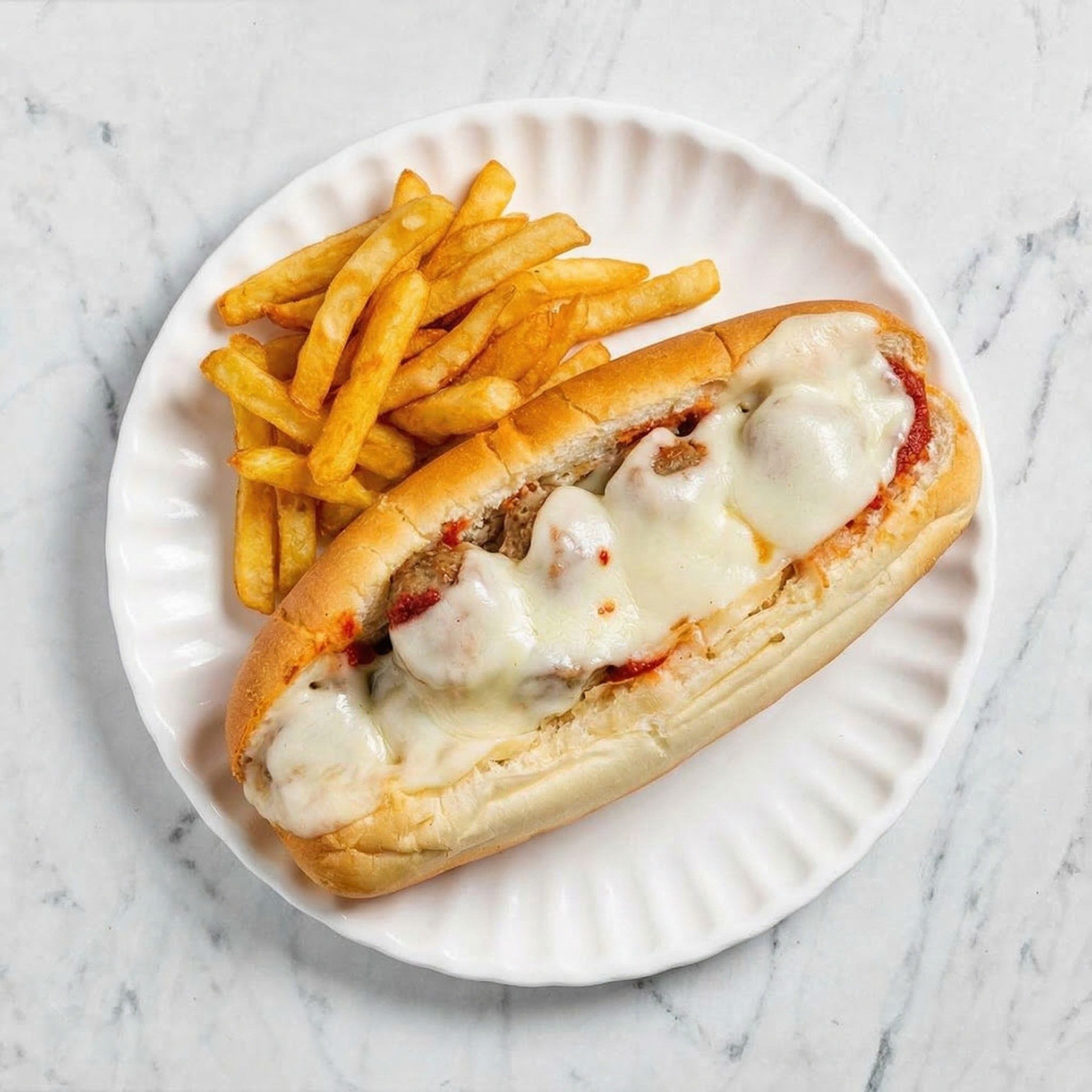 Sausage Parmesan Hot Sub.