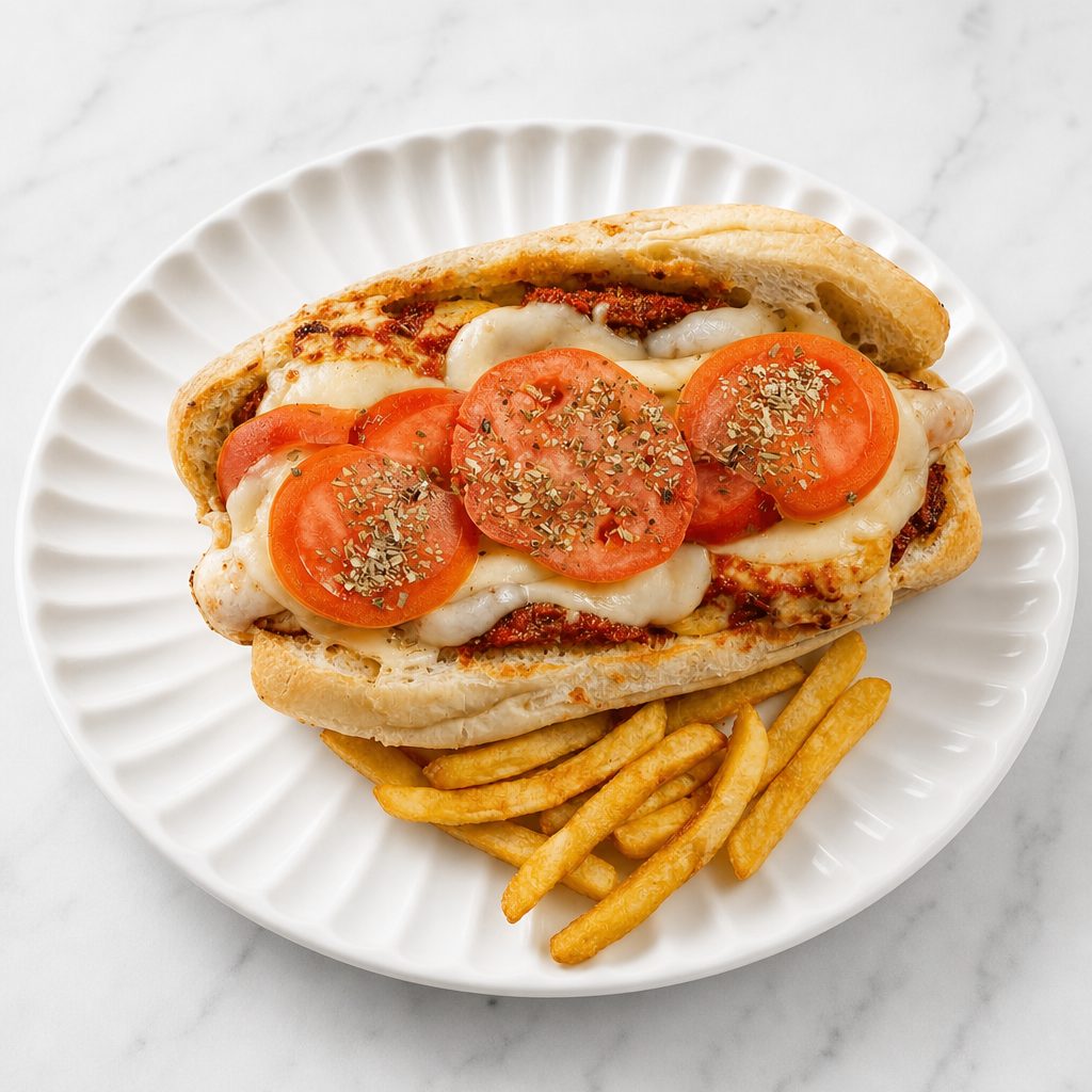 Veal Parmesan Hot Sub.