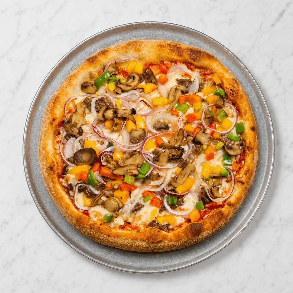 Steak & Cheese Pizza.