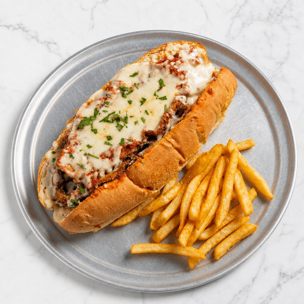 Eggplant Parmesan Hot Sub.