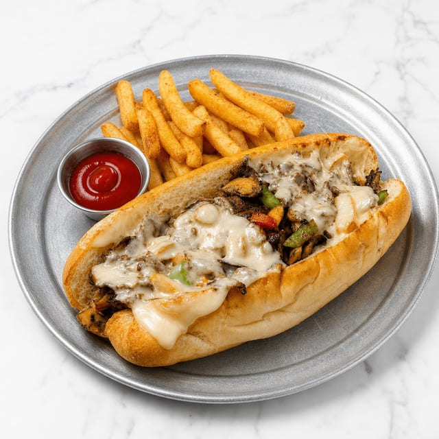 Steak Deluxe Hot Sub.