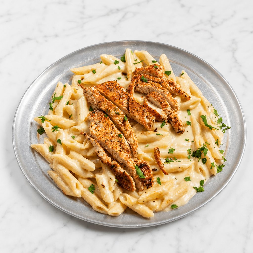 Blackened Chicken Alfredo.